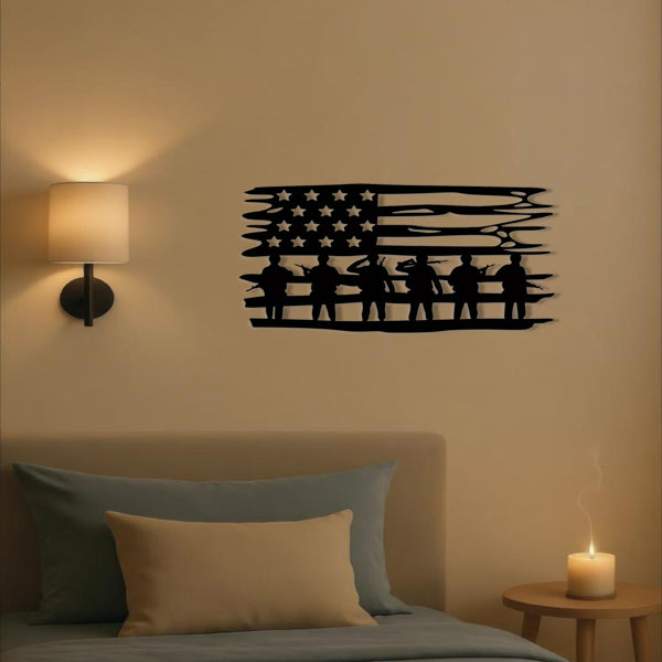 American Flag Metal Wall Art – Rustic Patriotic Home & Outdoor Decor