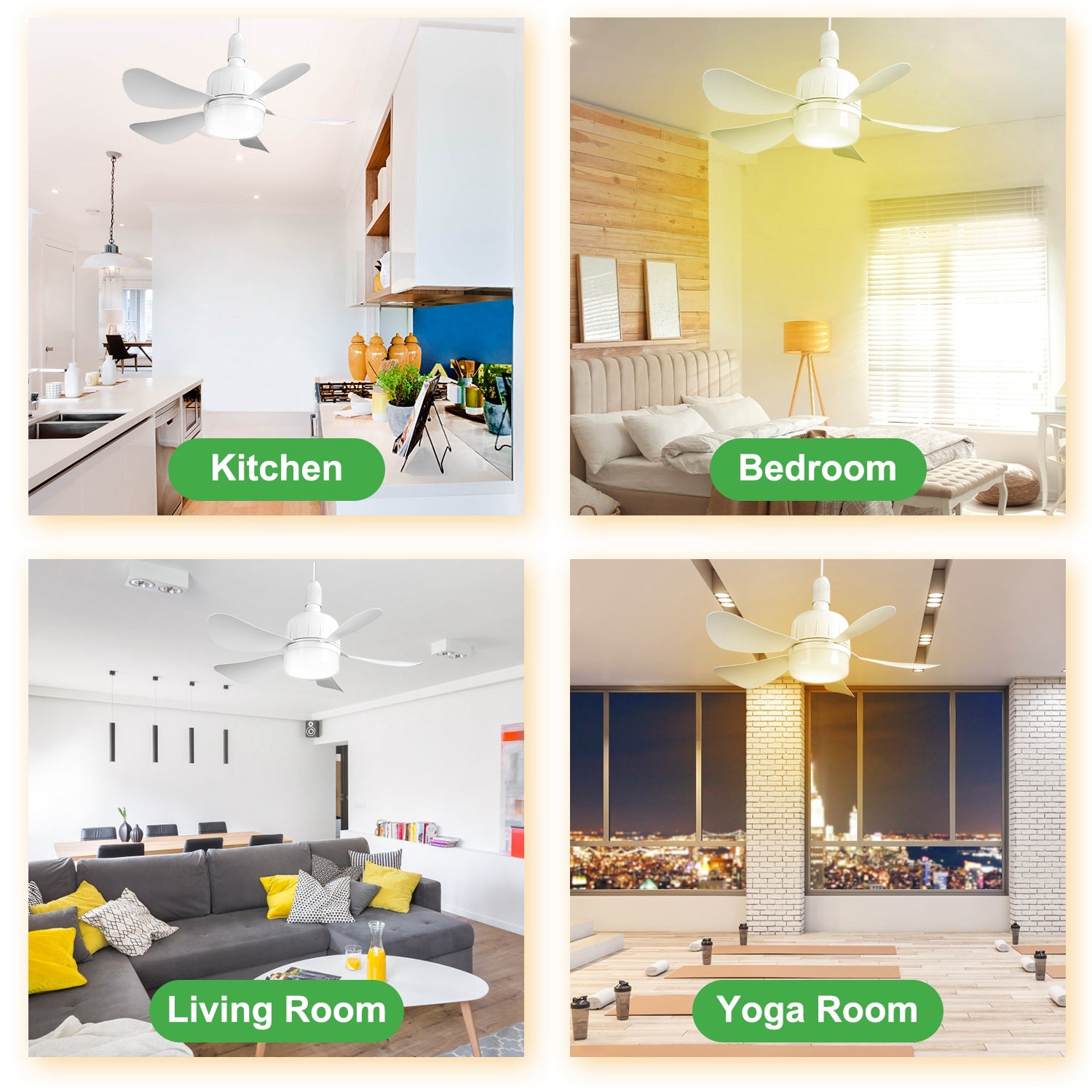 12W LED Ceiling Fan Light – Dimmable, 3 Speeds, Remote Control, E27 Socket