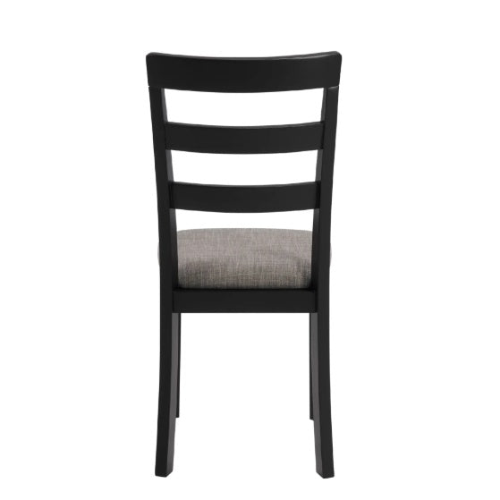 Farmhouse Dining Chairs – Set of 2 Solid Wood Ladder Back Kitchen Chairs