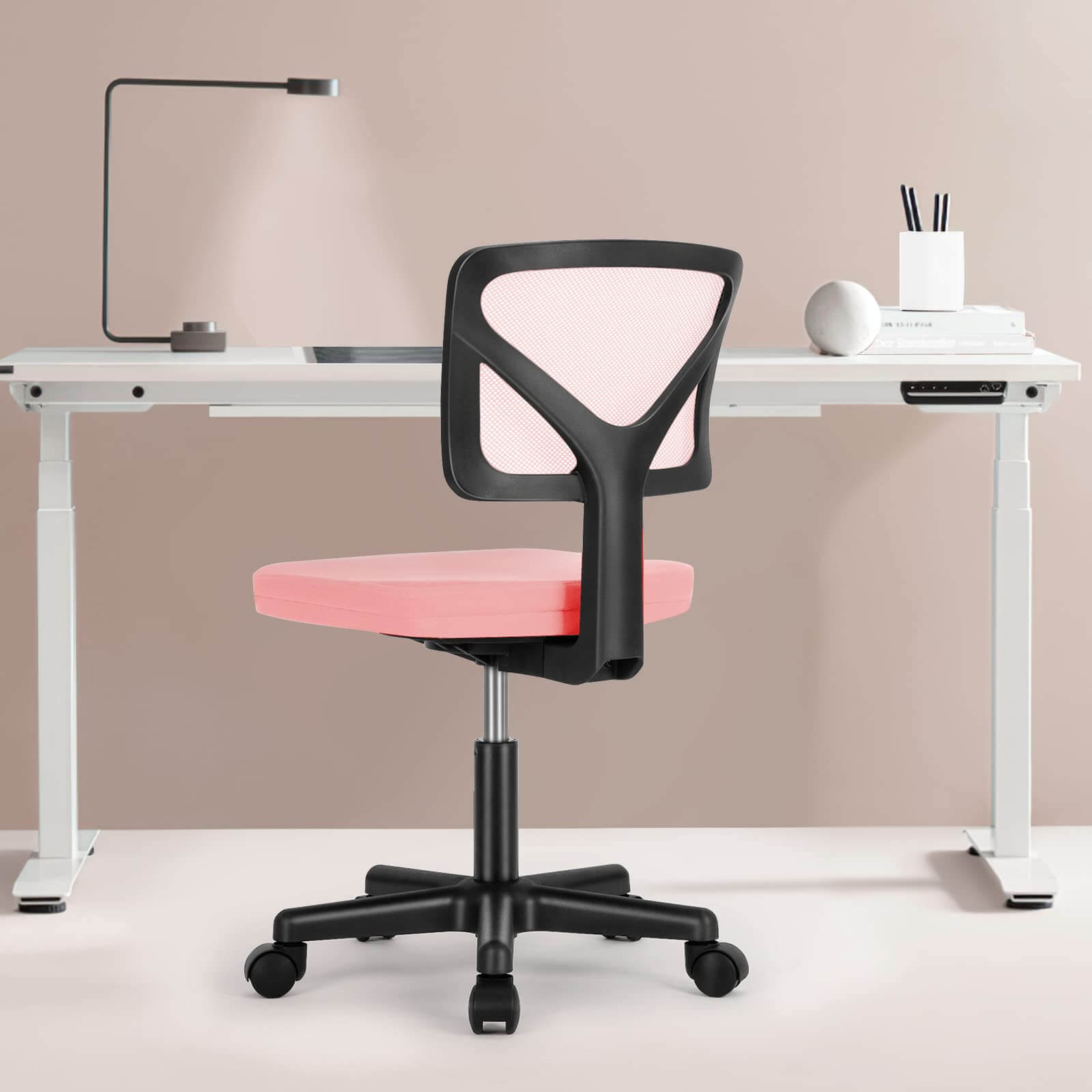 Low Back Mesh Armless Office Chair – Swivel Desk Chair with Height Adjustment