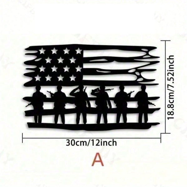 American Flag Metal Wall Art – Rustic Patriotic Home & Outdoor Decor
