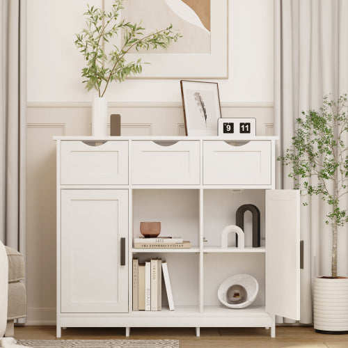 Wooden Storage Cabinet with Drawers & Shelves – Buffet, Coffee Bar & Living Room Cabinet