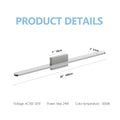 39" Dimmable Chrome LED Vanity Light – Modern Bathroom Bar Fixture