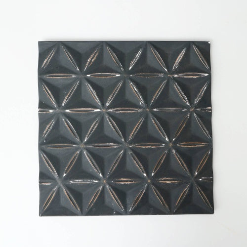 Handcrafted Black Square MDF Wall Decor – 16"x16" Elegant Home Accent