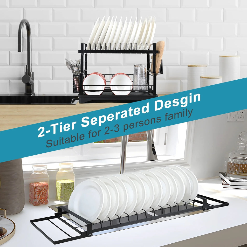 8-Tier Pot & Pan Organizer with Dish Drying Rack – 3-in-1 Kitchen Storage