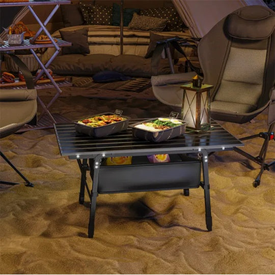 Portable Aluminum Folding Table – Adjustable Height Camping & Outdoor Table
