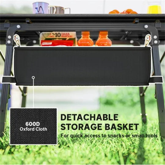 Portable Aluminum Folding Table – Adjustable Height Camping & Outdoor Table