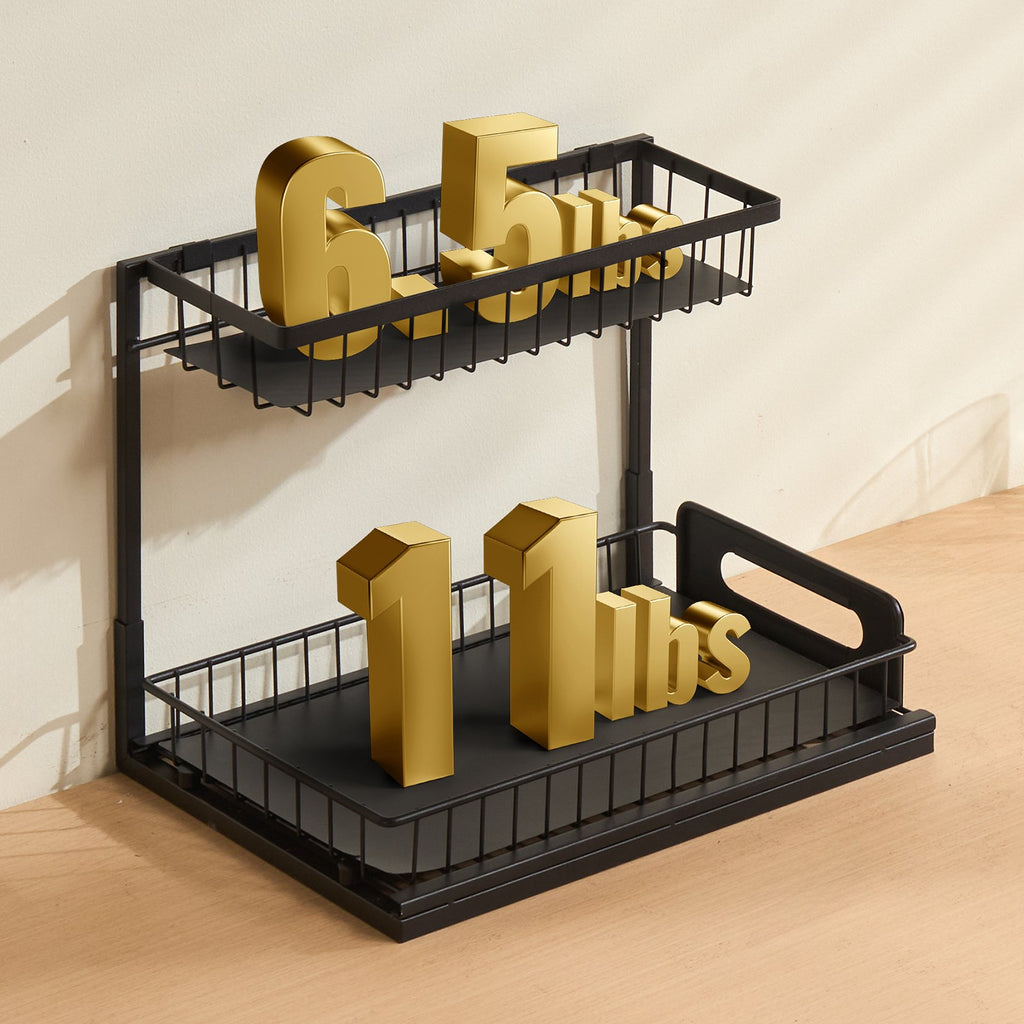 2-Tier Pull-Out Under Sink Cabinet Organizer – Sliding Storage for Kitchen & Bathroom