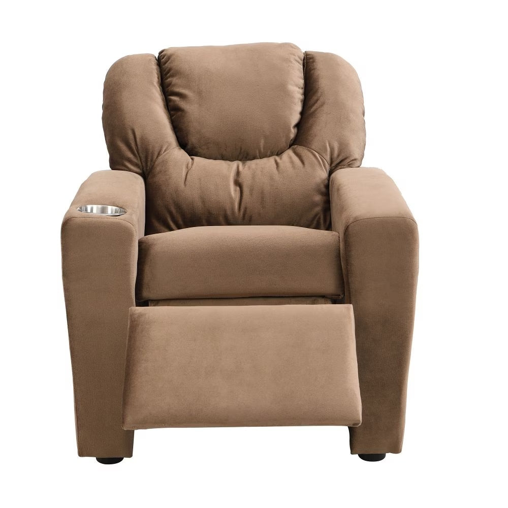 Kids Recliner Chair with Cup Holders – Upholstered Toddler Couch & Lounger