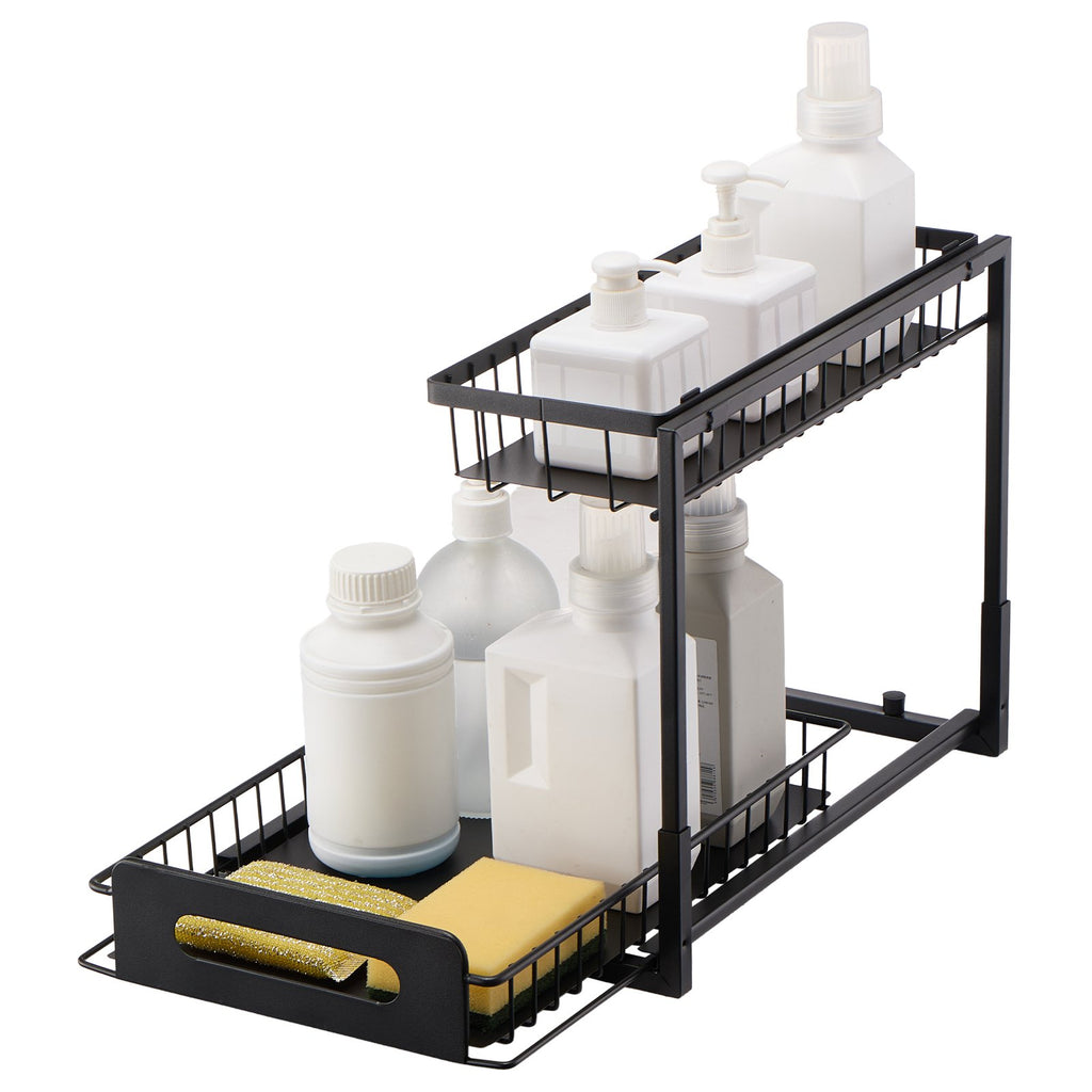 2-Tier Pull-Out Under Sink Cabinet Organizer – Sliding Storage for Kitchen & Bathroom