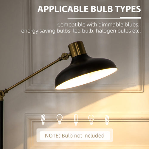 Adjustable Arc Floor Lamp – Industrial Black & Gold Living Room Light